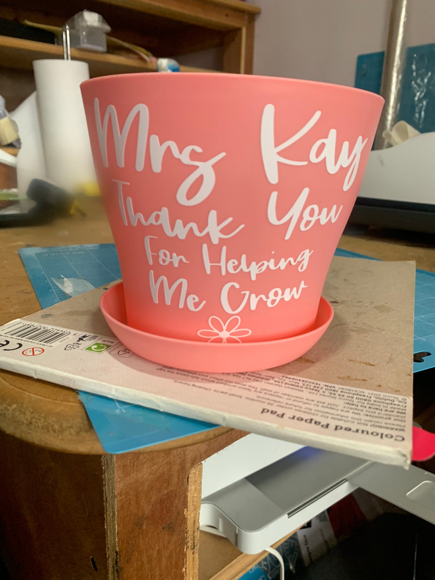 Personalised plant pots, teacher gift