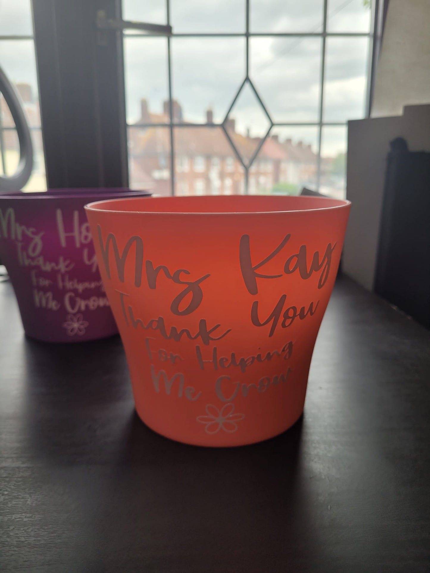 Personalised plant pots, teacher gift