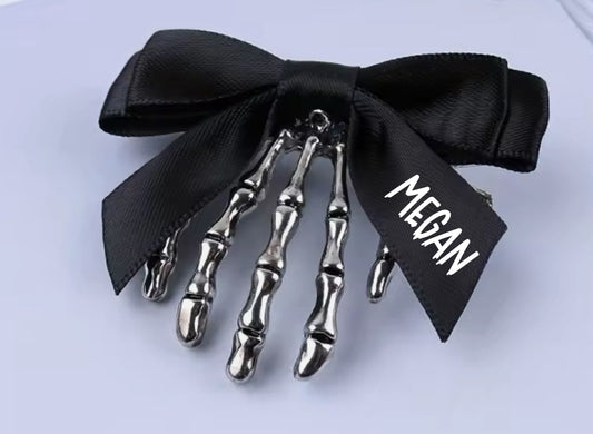 Skeleton hand bow Halloween hair accessories personalised