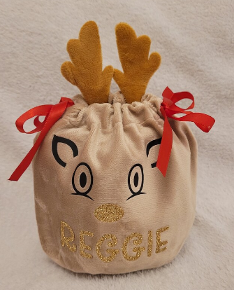 Reindeer personalised gift bag