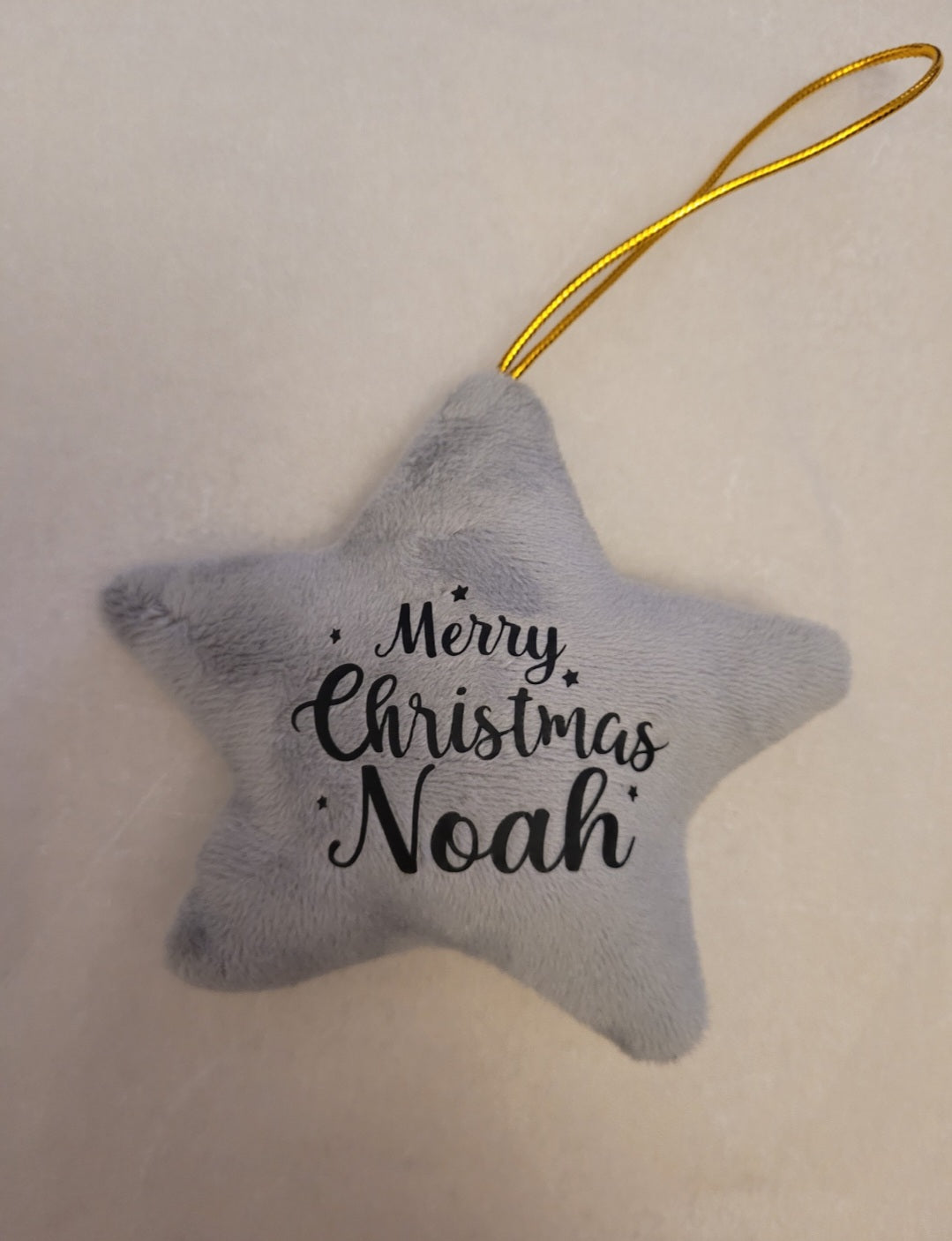 Personalised Merry Christmas star tree decoration