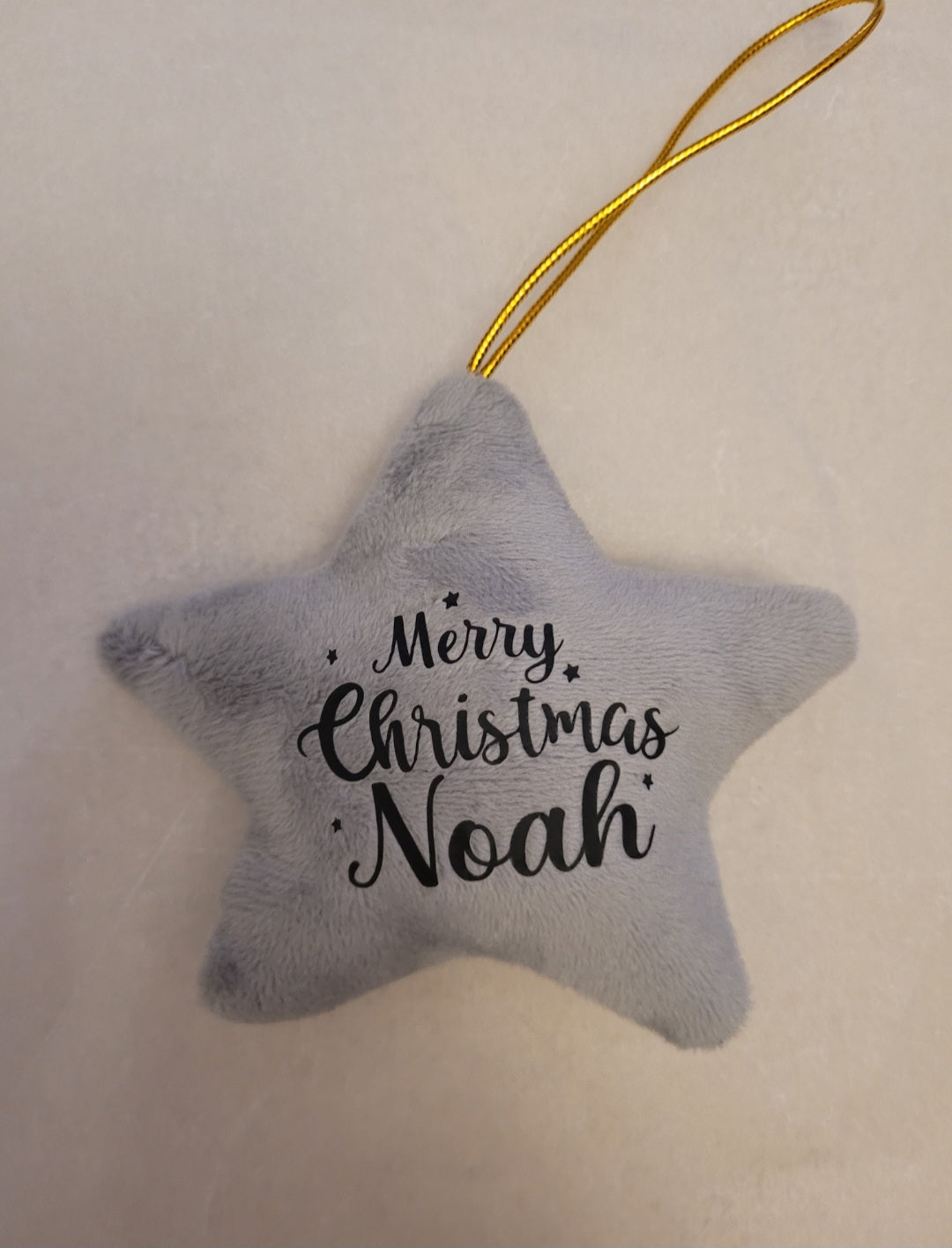 Personalised Merry Christmas star tree decoration